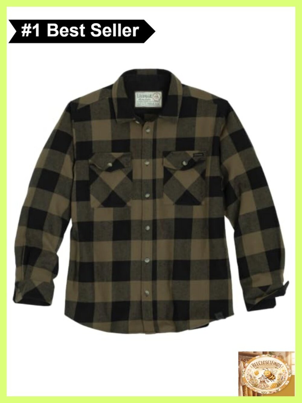 Heavyweight Brushed Cotton Flannel Button-Down Shirt with Pencil Pocket